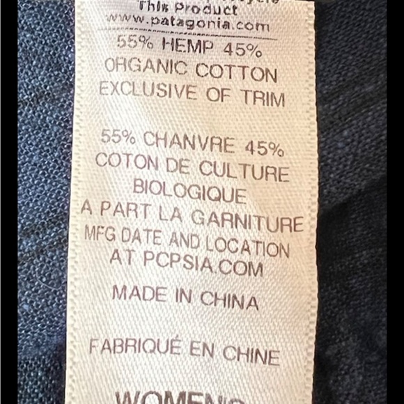 PATAGONIA Dress Island Hemp Crossover Mini Navy Blue Drawstring Sz 8 - Picture 7 of 8